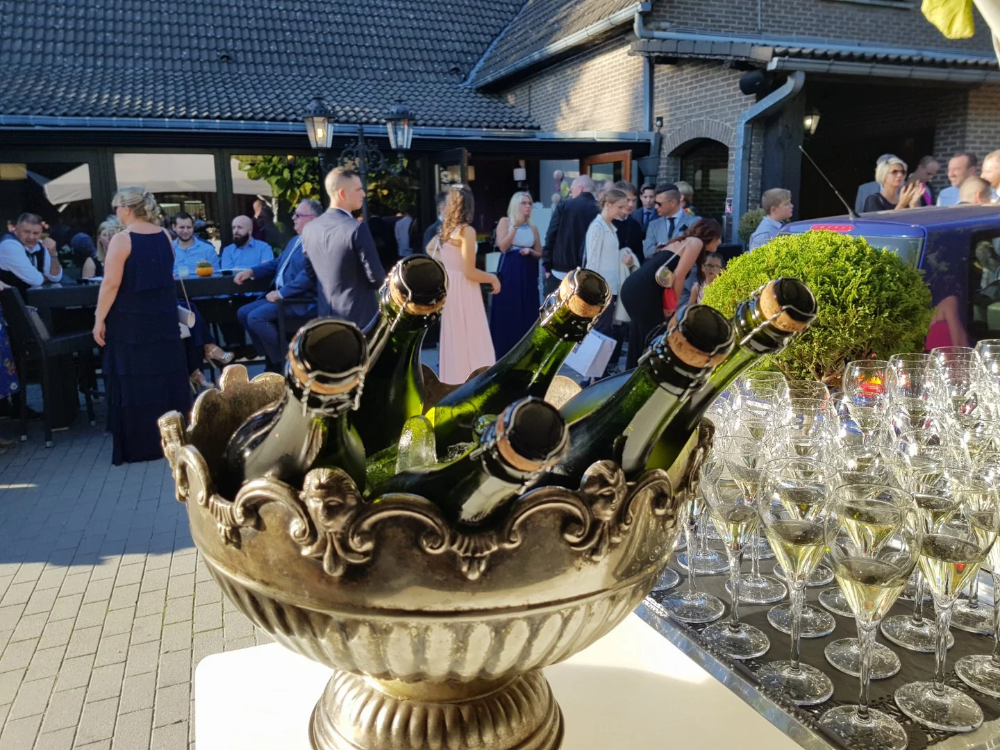 Le vin d’honneur sur la terrasse